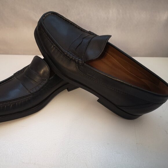 Clarks Active Air Men's Black Size 7.5 Leather Upper Loafers - Picture 2 of 9